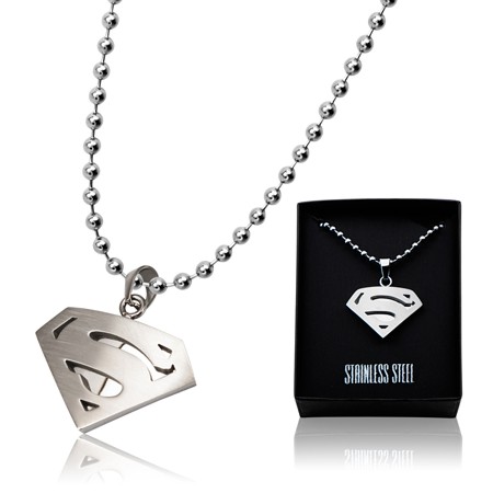 Superman Steel Necklace - Boxed w/Ball Chain - Click Image to Close